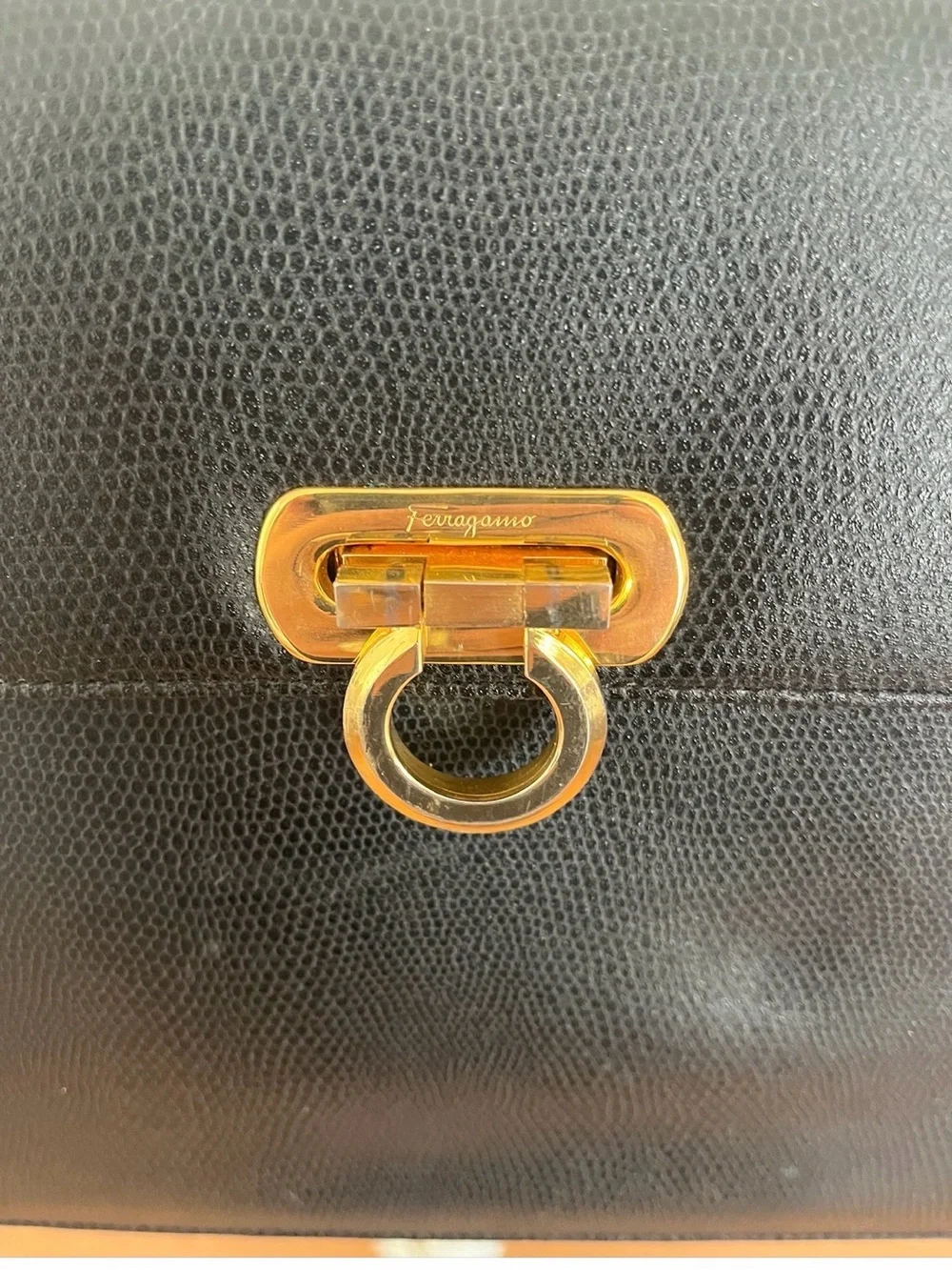 Vintage Salvatore Ferragamo Gancini Flap Leather Crossbody 10x8x2